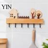 Heavy Duty Key Hanger Wooden Holder, Solid Wood Organizer with 6 Hooks, Modern Kitchen Tool Wall Mounted for Entryway And Office Storage