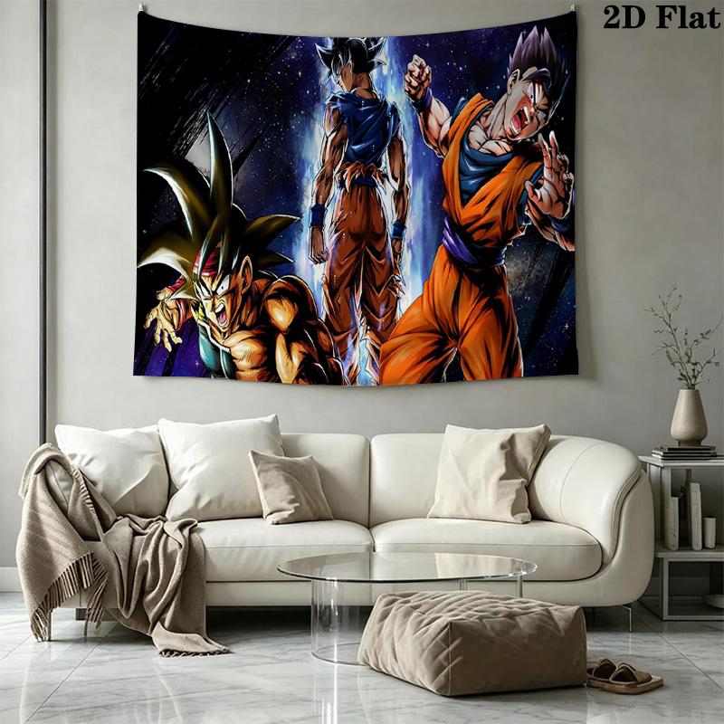 Anime Dragonball Wall Tapestry Aesthetic Wall Hanging Printed Fabric Blanket Decorative Tapestries for Bedroom Living Room Home Decor
