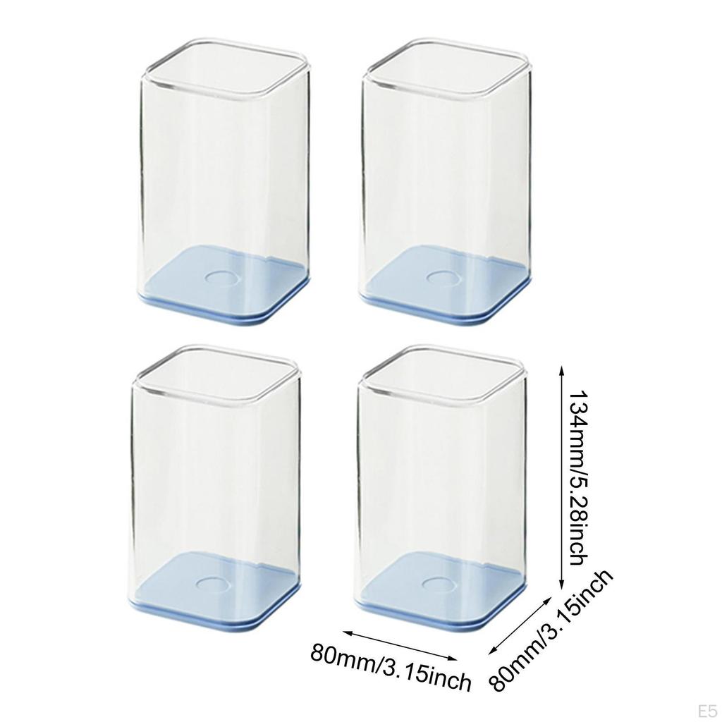 4 Pieces Acrylic Display Case Box Decorative Desktop Stackable Clear Storage