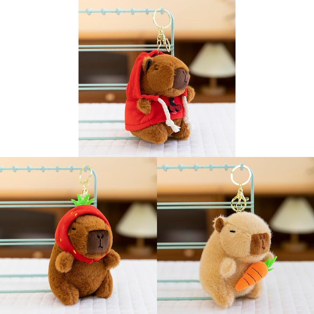 Whimsical Capybara Plush Toy Cute Keychain Animal Accessory Soft Stuffed Doll For Kids