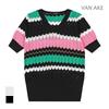 VANAKE Contrast Weave Point Short Sleeve Knit_Vb38Ktq306Z