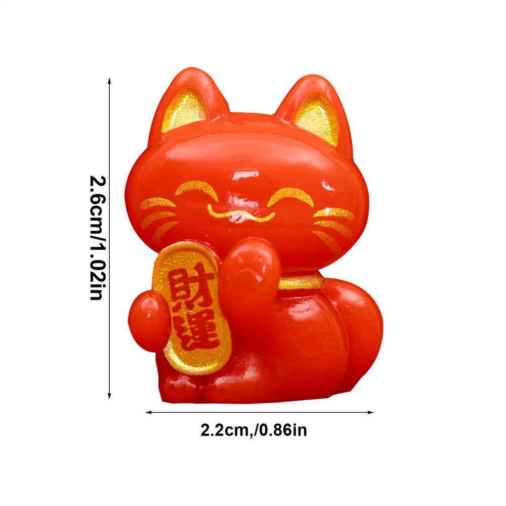 Maneki Neko Statue Cute Lucky Cat Figures Fortune Decor Animal Cat Characters Collectible Figurine For Cake Toppers Plant