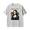 Vintage Mona Lisa Headphones Funny Disgust Face Parody Art T Shirts Unisex Unisex Casual Cotton Fashion T Shirt Short Sleeve Tshirt