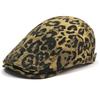 JYL DIY Leopard Print Newsboy Cap Unisex  Beret Cap Cotton