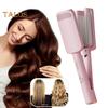 32MM V Shape Curling Iron Ceramic Big French Waves Hair Crimper Styling Tool Anti-Scald Deep Waver Curling Wand for Short And Long Hair