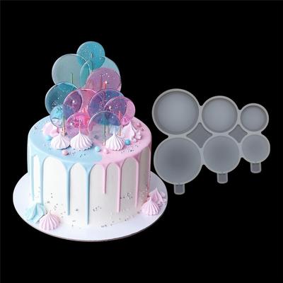Round Love Star Silicone Epoxy Mold DIY Chocolate Coral Cheese Lollipop Silicone Mold Cake Decoration Baking Accessories