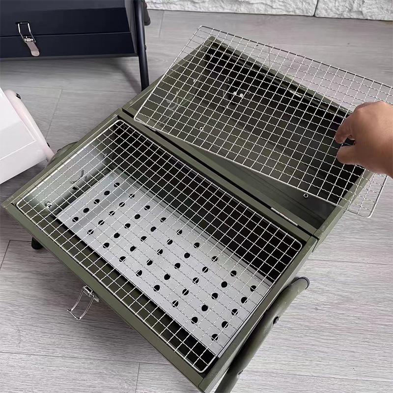 Portable Multi-functional Charcoal BBQ Grill Set with Rack
