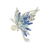 Butterfly Brooch Sparkling Faux Crystal Imitation Pearl Inlay Alloy Pin Suits Coats Sweaters Scarves Badge Outfit Accessory