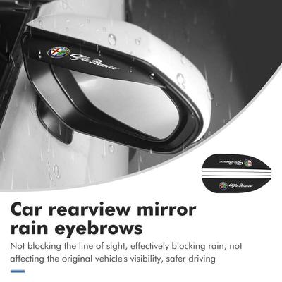 For 2pcs Car Rearview Mirror Rain Eyebrow Sun Visor Shade Cover Rainy Shield Guard 159 Giulietta Giulia 147 Mito 156