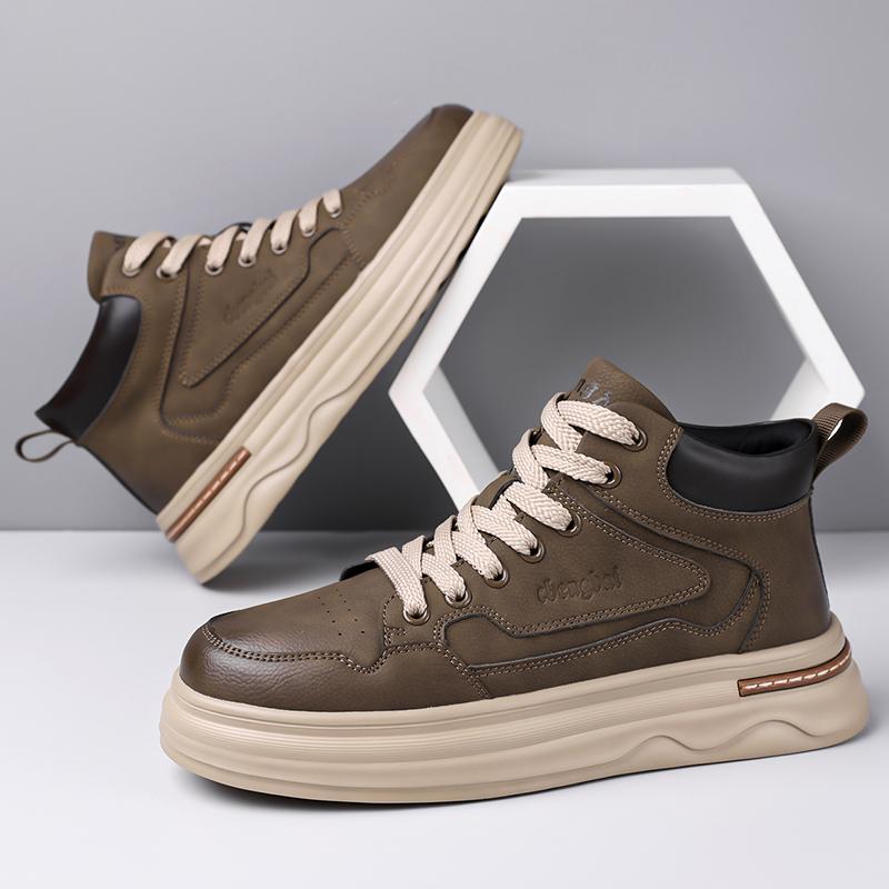 Mens Casual Sneakers Comfortable Soft Bottom Male Trainers Fashion Classic Non-slip Lace-up Tennis Shoes Sport Shoes Man Leather