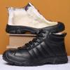 Zapatos cálidos de algodón de lana de invierno para exteriores de montañismo de terciopelo para hombre zapatos de cuero medianos zapatos de hombre duraderos