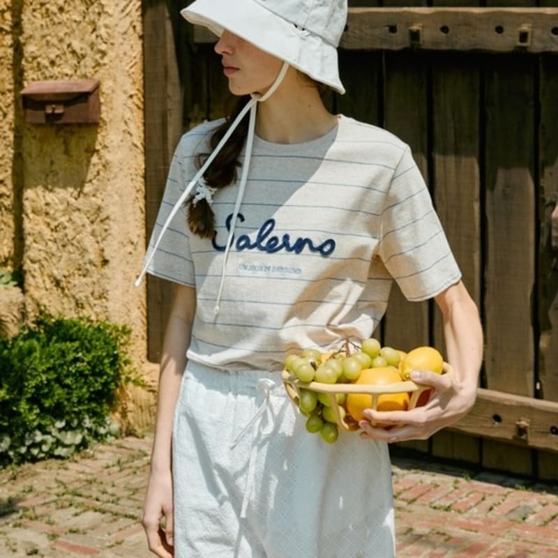 DEPOUND cotton ribbon bucket hat - white