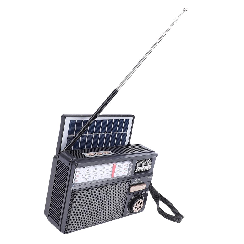 Solar Radio Portable AM FM SW Radio Support Rechargble Battery and Solar Panels Power Supply for Camping Outdoor Activities