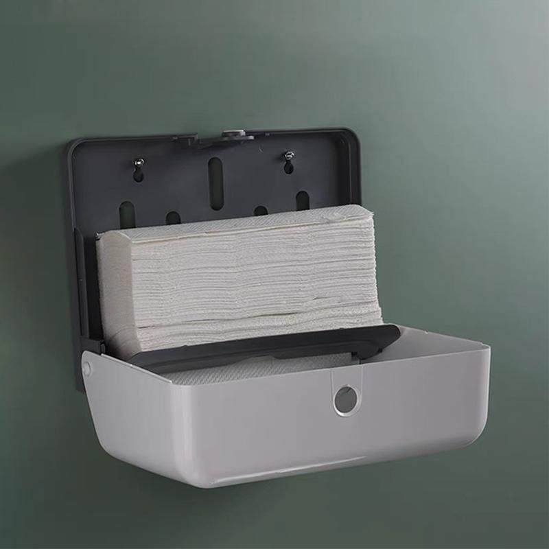 Wall Mount Paper Towel Box Universal Hotel Toilet Commercial Tissue Dispensers Punch-free Multifold Tri-Fold Paper Holder Home