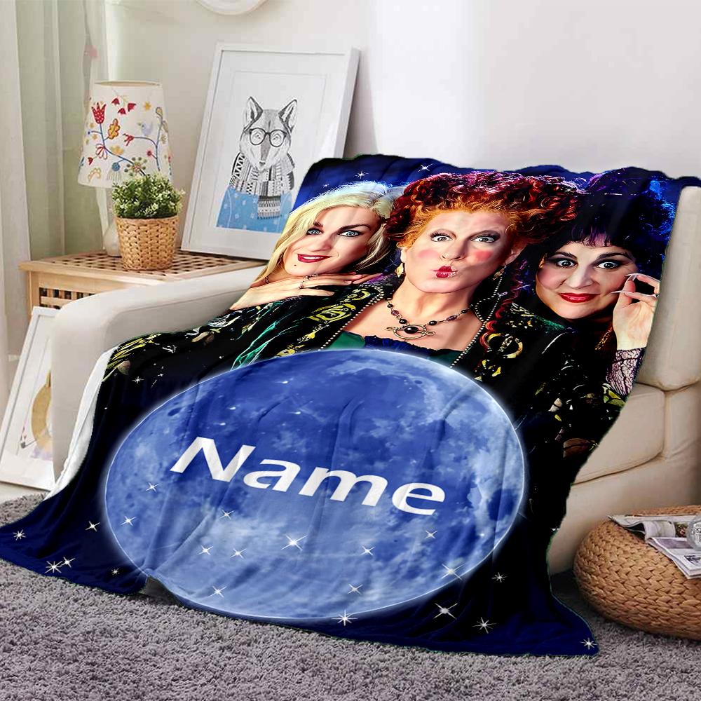 Individuell bedruckte Decke im Hocus Pocus Design - Perfekt für Sofa, Bett, Reisen & den Außenbereich | Maschinenwaschbar, Gemütlich & Langlebig.
