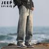 JEEP SPIRIT Men's Retro Loose Straight Leg Jeans