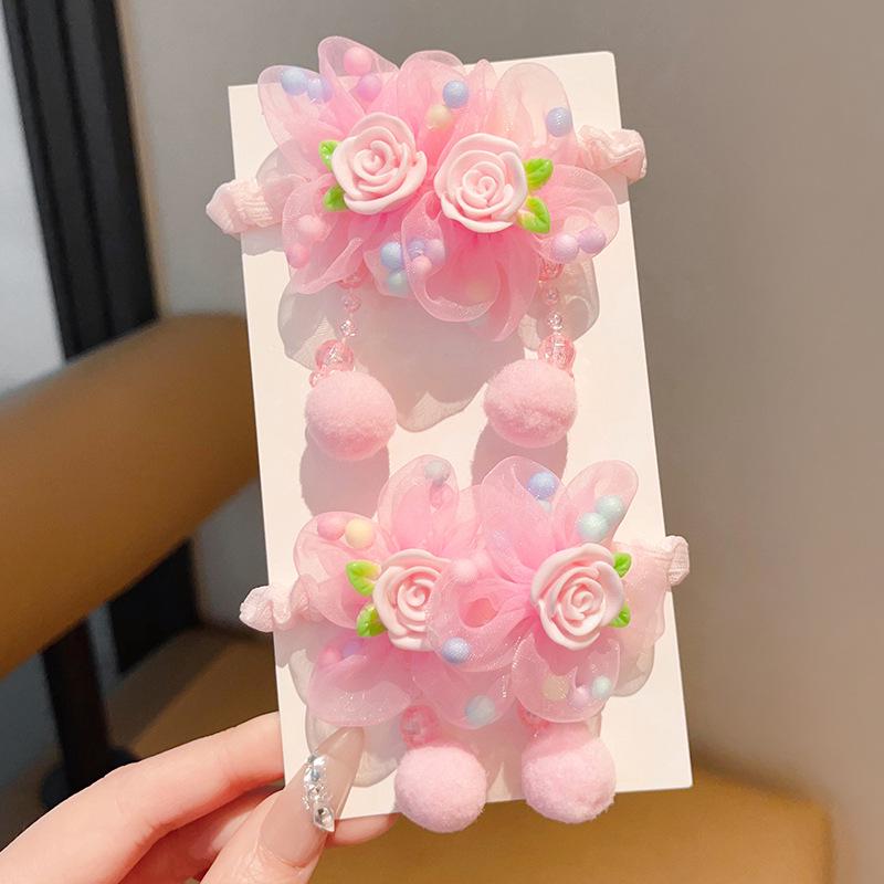2025 New Flower Hair Ties for Girls - Little Princess Hair Accessories, Baby Hair Ropes & Rubber Bands