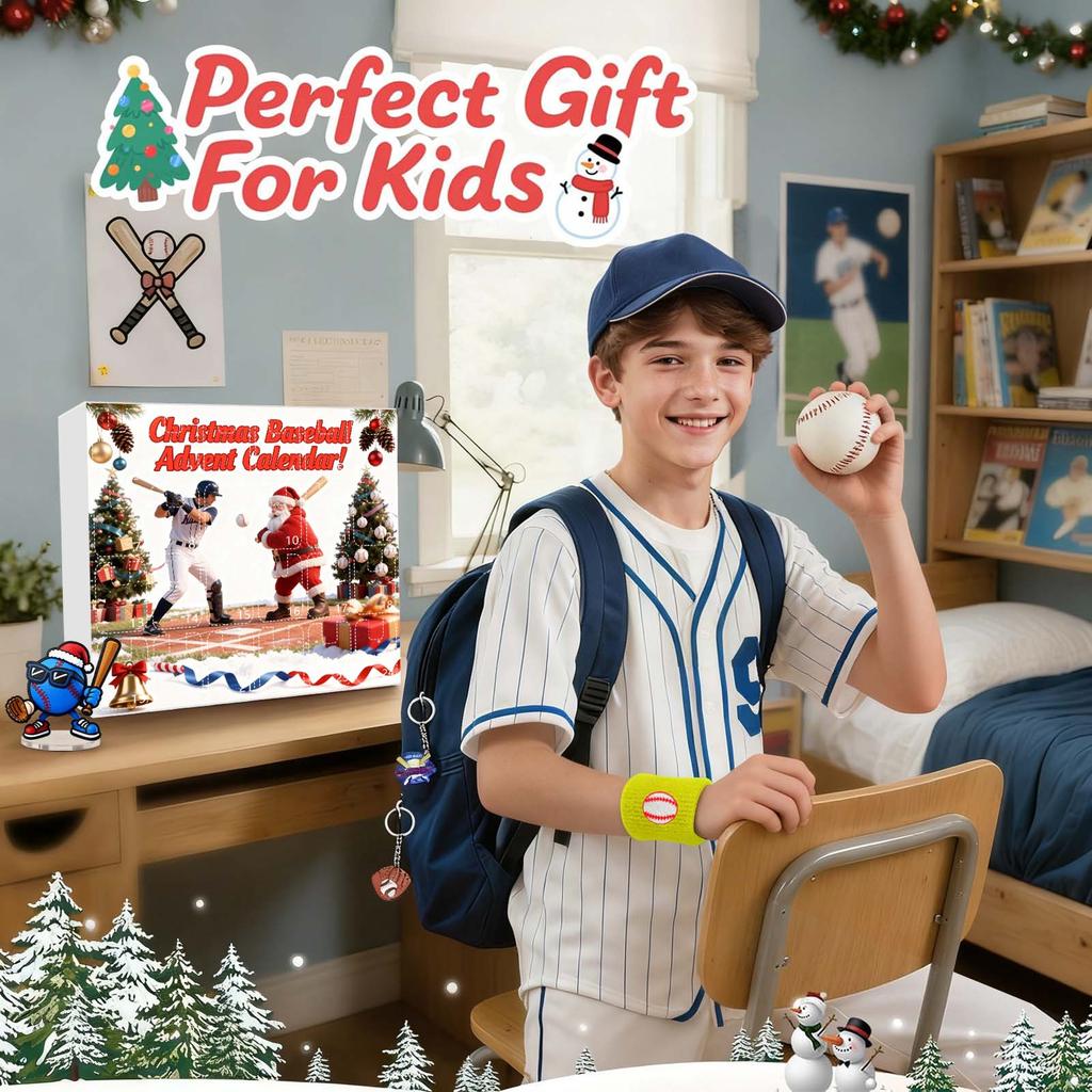 23d Christmas Advent Calendar, Baseball Toys For Kids And Teens, Surprise Gift Boxes For Boys, Girls, And Teens, Baseball Accessories And Decorations