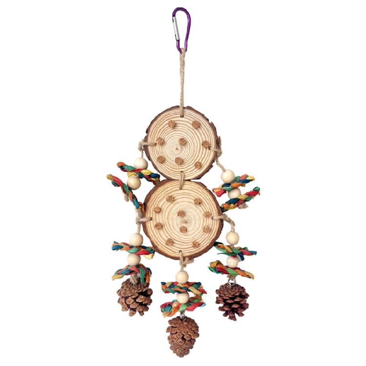 

Safe Bird Tearing Toy For Cockatiels Conures Wood CornHusks Pulling Cork Toy for Parrots Chewing and Beak Trimming 1