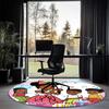 Gracie's Corner Printed Round Rug Carpet Chair Rug Area Rug Entryway Doormats,for Office Chair Living Room Bedroom Kitchen Room.