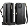 Compatible For iPhone 12 Mini 5.4 Inch Case CASEME C39 RFID Zipper Wallet Stand Leather Cover with Strap