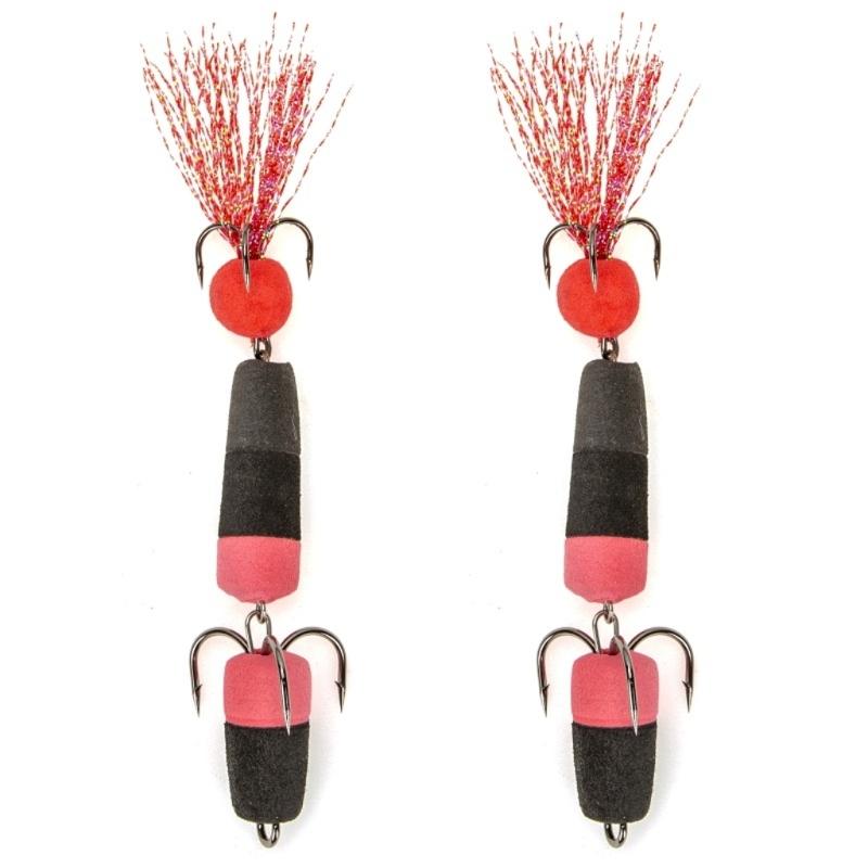 2pcs Light Weight Foam Baits Soft Fishing Baits High Density Foam Swim Baits with 2 Hook Fishing Tackle Foam Lures