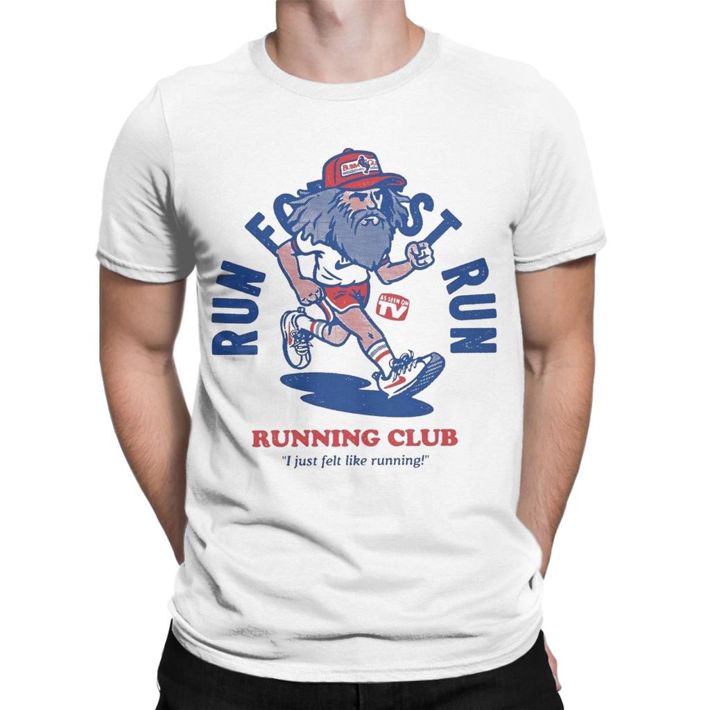 Forrest Gump Running T-Shirt for Men  Vintage 100% Cotton Tee Shirt Round Collar Short Sleeve T Shirt Printed Clothes