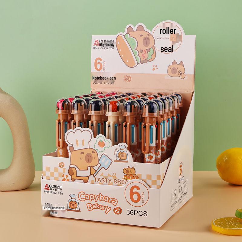 Retractable 0.7mm Ballpoint Pen Set - 6 Colors for Planning, Drawing, and Doodling 6 Color Stamp [1 Pen]