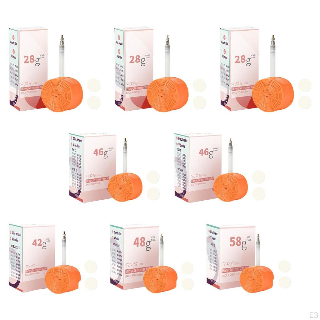 Bike Inner Tube with Valve Punctureproof Repair Replacement Patches Spare Tire for Outdoor