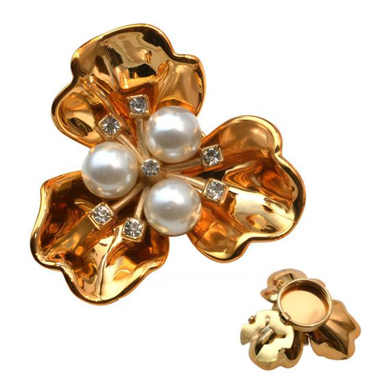 Spinki do mankietów Kamienie stras Imitacja pereł Kształt kwiatka z pręcikami Pokrowce na guziki Montaż na klips Błyszczące ozdobne klipsy do guzików DIY Ubrania