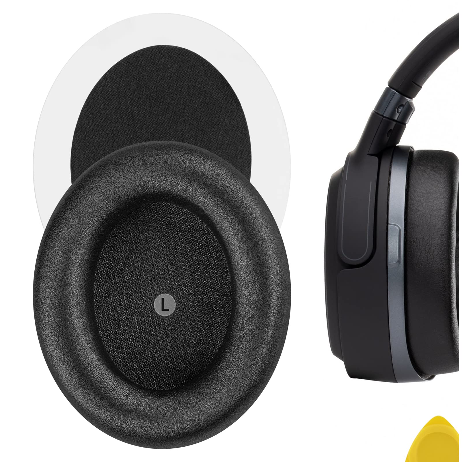 

Geekria QuickFit Compatible Ear Pads for Audeze Mobius Protein Leather Cup Pads Headphones, Ear/Ear (Black)