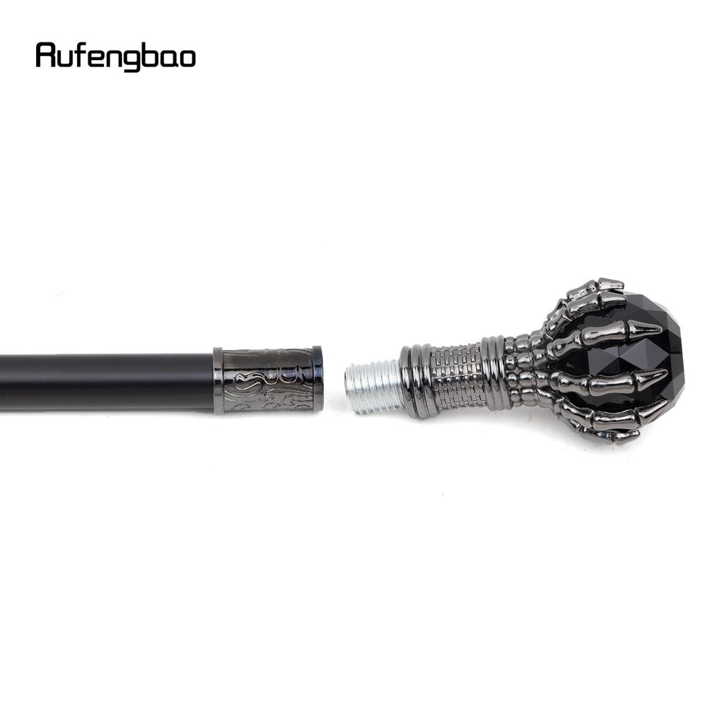 Black Glass Ball Steampunk Cane Fashion Decorative Stick Gentleman Luxury Crosier Knob Walking Stick 93cm