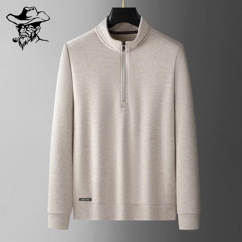 Men's Casual Stand-Collar Half-Zip Wool Blend Sweatshirt