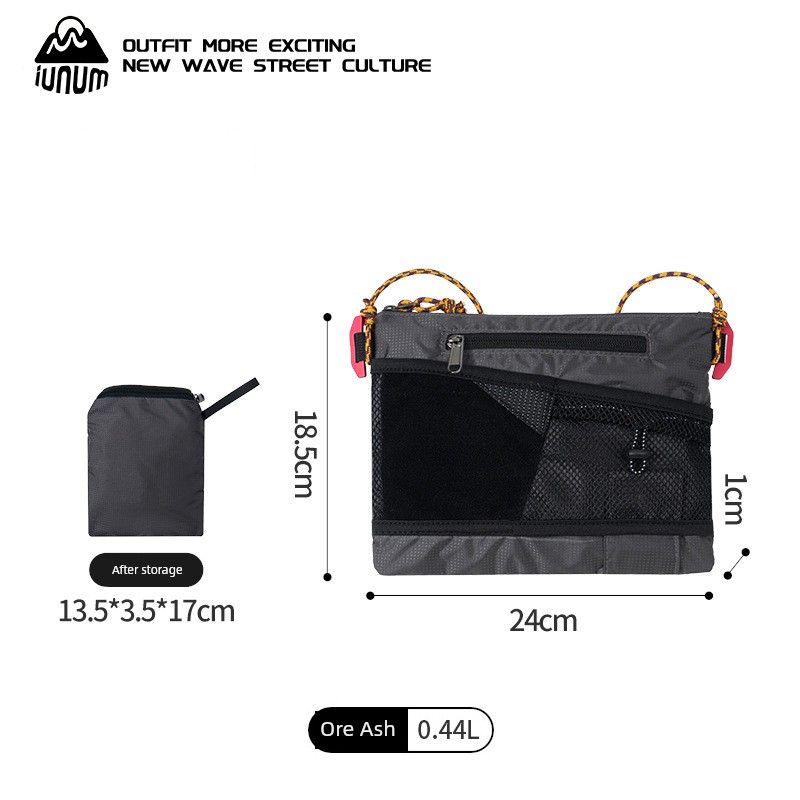 

Lightweight Mountain Crossbody Bag Hiking Climbing Outdoor Small Bag Blazer Waterproof Lightweight Mobile Phone Bag Ore Ash [multi-bin compartment] + [SBS Zipper]]
