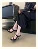Fashion Fine heeled and high-heeled women's summer 2025 new fashionable and super hot temperament socialite exposed toe cool slippers
