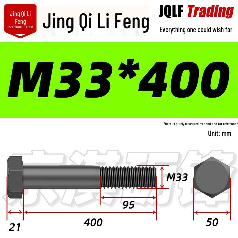 M27-M39 Grade 12.9 Blackened Half-Thread Hexagon Bolt