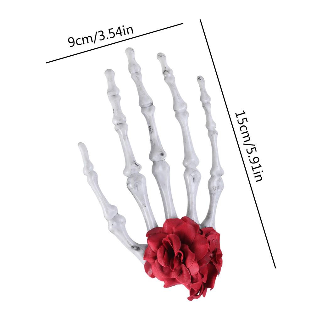 Gothic Skull Hand Hair Clip Retro Punk Style Alternative Headpiece for Women