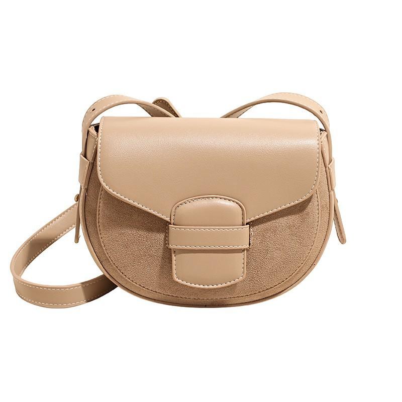 

Niche High-end Street Commuting Cross-body Bag Retro Texture Internet Celebrity Live Broadcast Personality Saddle хакі