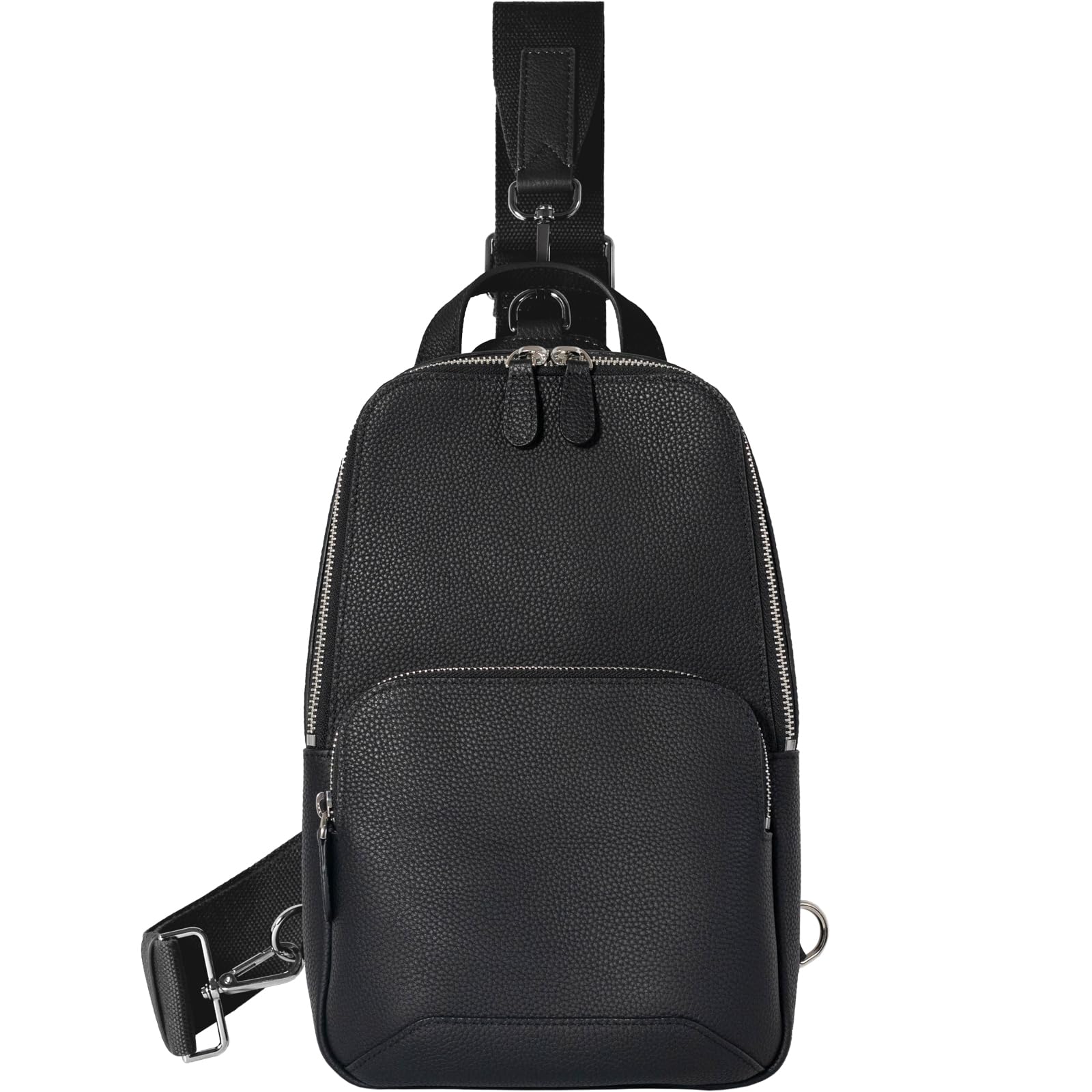 

Dom Teporna Men s Genuine Leather Body Bag with Wide Strap, YKK Zipper, 2-Way CrossbodyOne-Shoulder Bag, and Handles, Slim Design, Large Capacity,