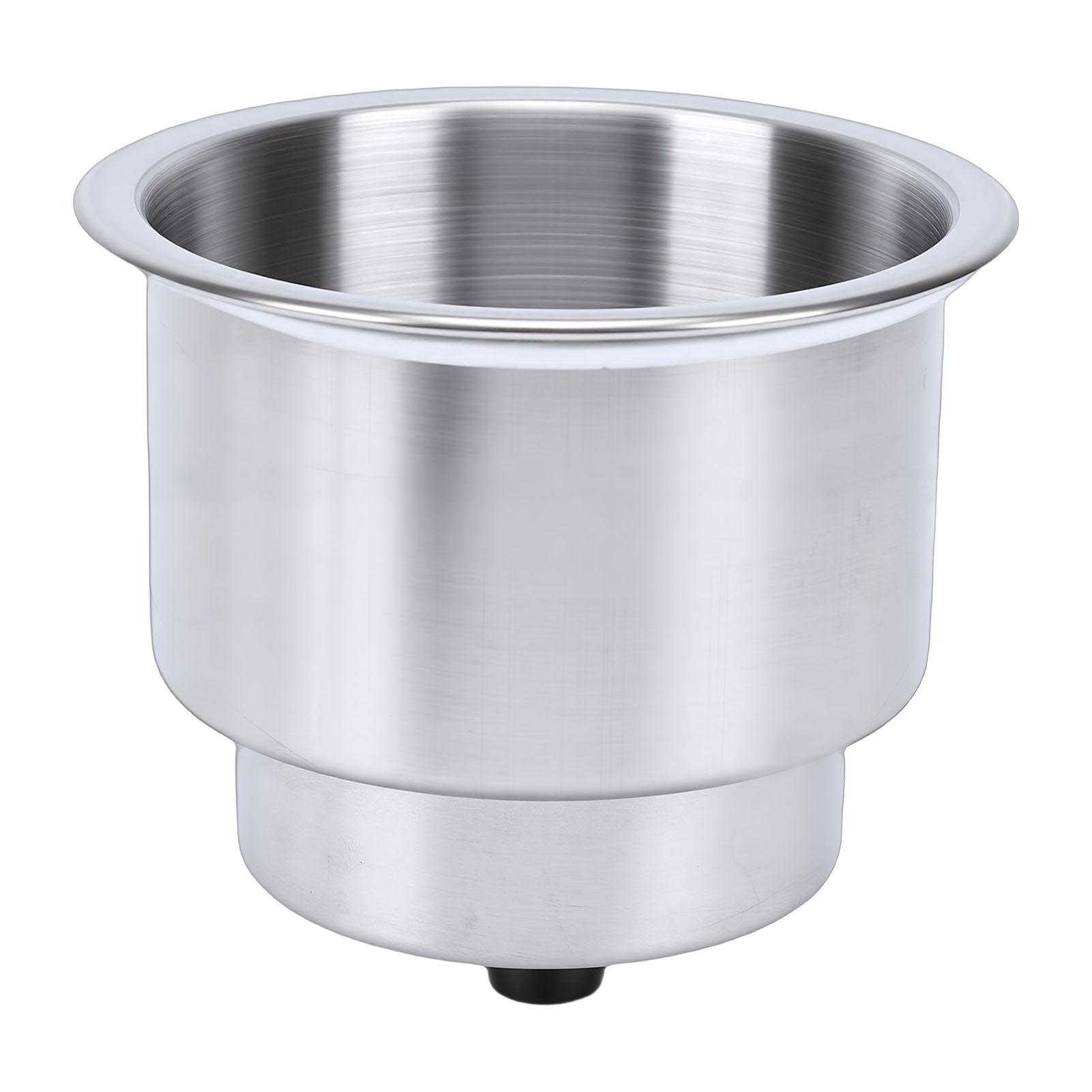 Tomtop Jms Unisex Stainless Steel Cup Drink Holder With Drain Non Slip Stable Marine Cup Holder Insert For Yachts Rvs