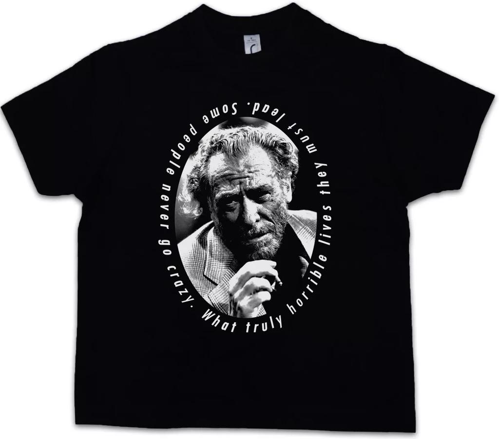 CHARLES BUKOWSKI PORTRAIT Kids Boys T-Shirt Quote Barfly Poetry Quote-