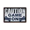 Vintage Game Zone Tin Sign  Gamer At Work Warning Metal Wall Decor for Home Club Game Room Man Cave