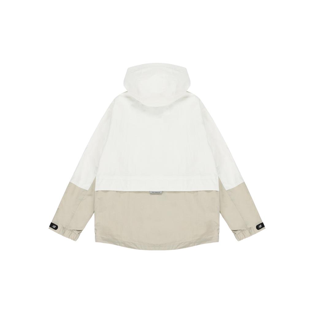 New Balance Logo Embroidered Colorblock Hooded Jacket Couple Style White Unisex 5AC14103-BEI