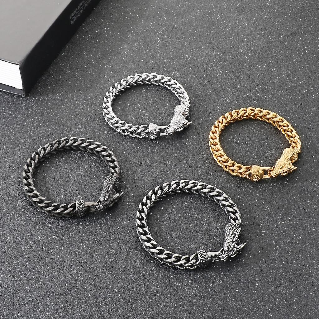 8mm Dragon Bracelet for Men Boy Tennis Chain Jewelry - Stainless Steel 304 - KB204076-MZOZ