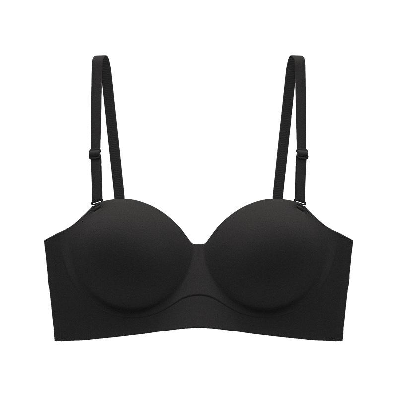 Thin breathable underwear women's small breasts gather and show large adjustment type flat chest special non-slip strapless half cup bra cover