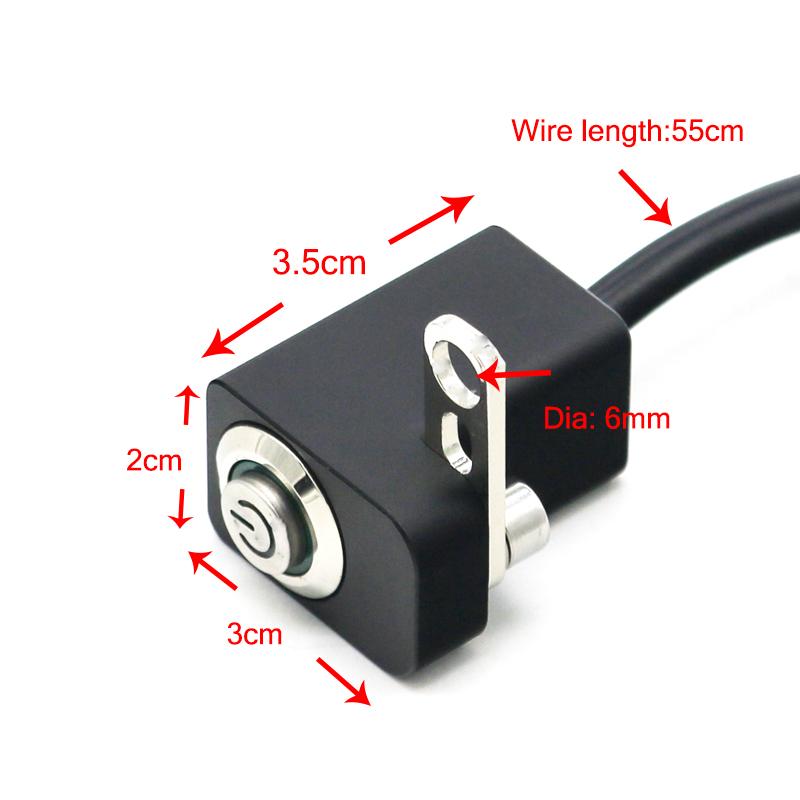 LMoDri DC12V Motorcycle Fixed Switch Waterproof Buttons Spotlight Convex Button Aluminium Alloy Headlight Switch Adjustable