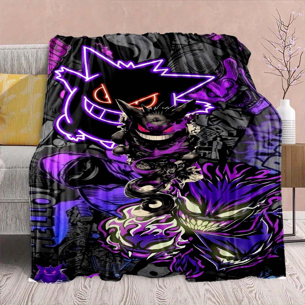 Pokémon Anime Flannel Blanket - Soft Warm Perfect for Sofa, Bedding Camping Travel Office Home Decor -QJY