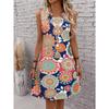 Women's Fashionable Printed Casual Sleeveless Dress, Machine Washable, Comfortable and Versatile