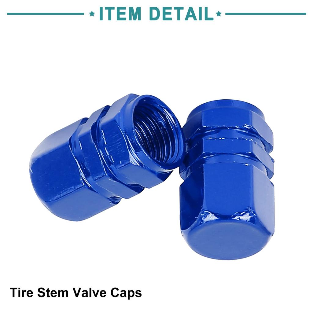 ACROPIX 10pcs Car Tire Stem Valve Cap Tire Cap Wheel Valve Cover Tire Cap Hexagon Dustproof Aluminum Alloy Navy Blue