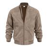 Autumn Suede Solid Color Men's Zipper Jacket Casual Retro Long Sleeved Cardigan Jacket Men's